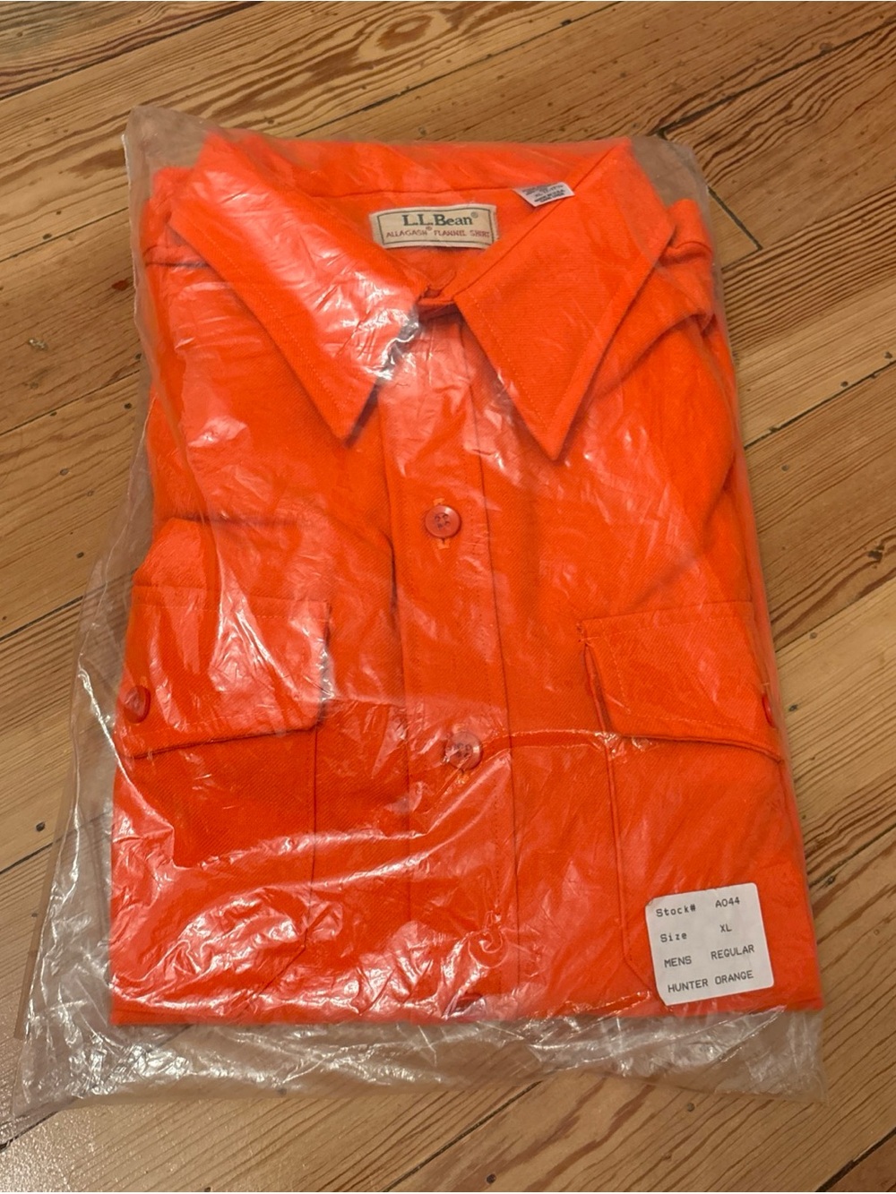 Vtg L.L Bean Allagash Flannel Shirt Mens XL 17-17 1/2 Hunter Orange Hunting NWT!